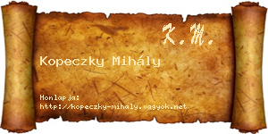 Kopeczky Mihály névjegykártya
