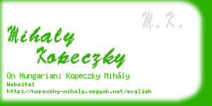 mihaly kopeczky business card