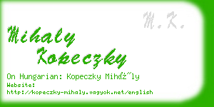 mihaly kopeczky business card